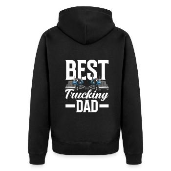 Truck Driver Trucker Truck Driver Driver - Unisex Premium Organic Zip Hoodie - black - Back - Nico (187cm)