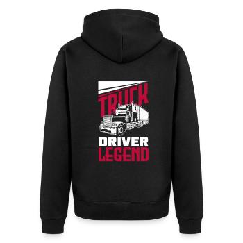 Truck Driver Trucker Truck Driver Driver - Unisex Premium Organic Zip Hoodie - black - Back - Nico (187cm)