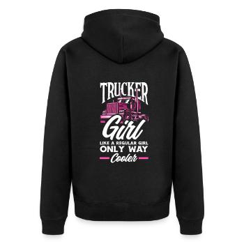 Truck Driver Trucker Truck Driver Driver - Unisex Premium Organic Zip Hoodie - black - Back - Nico (187cm)