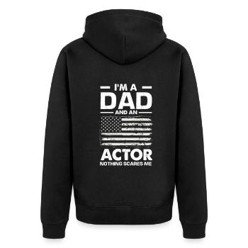Drôle d’acteur Actrice Cadeau - Veste à capuche bio Premium Unisexe - noir - Dos - Nico (187cm)