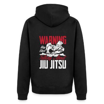 Jiu Jitsu Jiu Jitsu Jiu Jitsu - Unisex Premium Bio Zip Hoodie - Schwarz - Hinten - Nico (187cm)