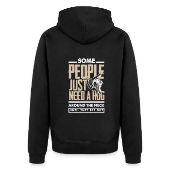 Jiu Jitsu Jiu Jitsu Jiu Jitsu - Unisex Premium Bio Zip Hoodie - Schwarz - Hinten - Nico (187cm)