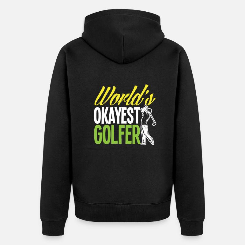 Lustiges Golfen Golf Golfer Geschenk - Unisex Premium Bio Zip Hoodie - Schwarz
