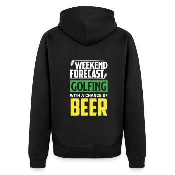 Lustiges Golfen Golf Golfer Geschenk - Unisex Premium Bio Zip Hoodie - Schwarz - Hinten - Nico (187cm)