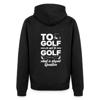 Lustiges Golfen Golf Golfer Geschenk - Unisex Premium Bio Zip Hoodie - Schwarz - Hinten - Nico (187cm)