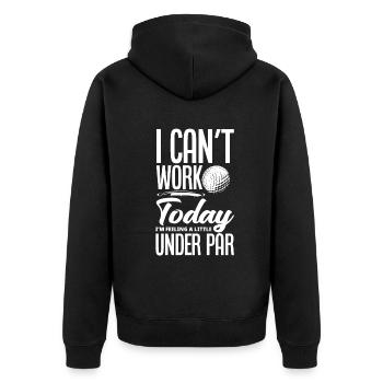 Lustiges Golfen Golf Golfer Geschenk - Unisex Premium Bio Zip Hoodie - Schwarz - Hinten - Nico (187cm)