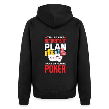 Joueur de poker Joueur de poker Cadeau de poker Pension - Veste à capuche bio Premium Unisexe - noir - Dos - Nico (187cm)