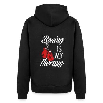 Drôle de boxer de boxe cadeau - Veste à capuche bio Premium Unisexe - noir - Dos - Nico (187cm)