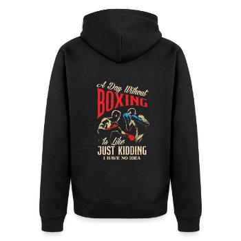 Drôle de boxer de boxe cadeau - Veste à capuche bio Premium Unisexe - noir - Dos - Nico (187cm)