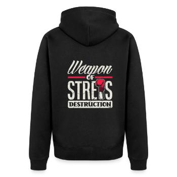 Lustiges Boxen Boxer Geschenk - Unisex Premium Bio Zip Hoodie - Schwarz - Hinten - Nico (187cm)