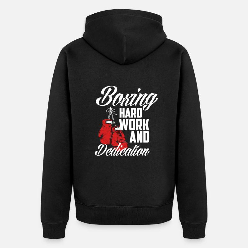 Lustiges Boxen Boxer Geschenk - Unisex Premium Bio Zip Hoodie - Schwarz