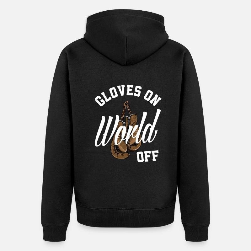Funny Boxing Boxer Gift - Unisex Premium Organic Zip Hoodie - black