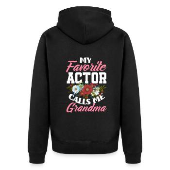 Drôle d’acteur Actrice Cadeau - Veste à capuche bio Premium Unisexe - noir - Dos - Nico (187cm)