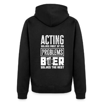 Drôle Acteur Actrice Cadeau - Veste à capuche bio Premium Unisexe - noir - Dos - Nico (187cm)