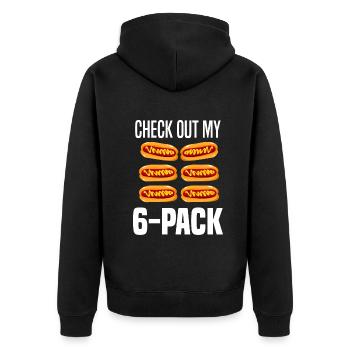 Hot Dog Hot Dogs Liebhaber Geschenk - Unisex Premium Bio Zip Hoodie - Schwarz - Hinten - Nico (187cm)