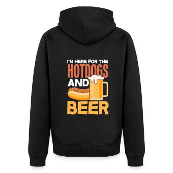 Hot Dog Hot Dogs Liebhaber Geschenk - Unisex Premium Bio Zip Hoodie - Schwarz - Hinten - Nico (187cm)