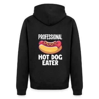 Hot Dog Hot Dogs Liebhaber Geschenk - Unisex Premium Bio Zip Hoodie - Schwarz - Hinten - Nico (187cm)