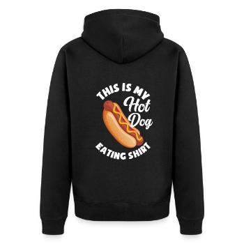 Hot Dog Hot Dogs Liebhaber Geschenk - Unisex Premium Bio Zip Hoodie - Schwarz - Hinten - Nico (187cm)