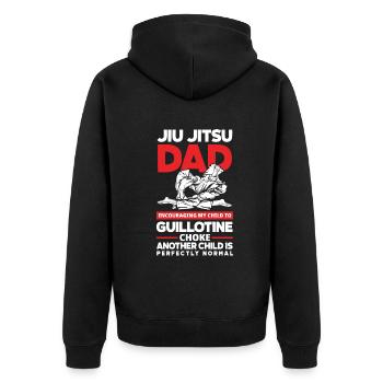 Jiu Jitsu Jiu Jitsu Jiu Jitsu - Unisex Premium Bio Zip Hoodie - Schwarz - Hinten - Nico (187cm)