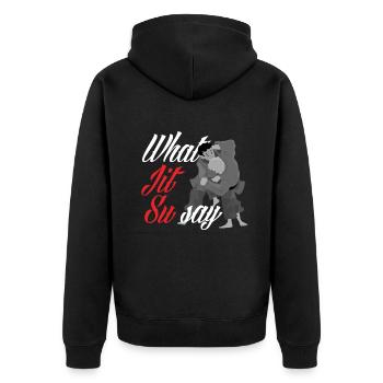 Jiu Jitsu Jiu Jitsu Jiu Jitsu - Unisex Premium Bio Zip Hoodie - Schwarz - Hinten - Nico (187cm)