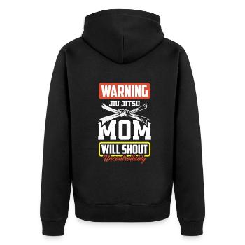 Jiu Jitsu Jiu Jitsu Jiu Jitsu - Unisex Premium Bio Zip Hoodie - Schwarz - Hinten - Nico (187cm)