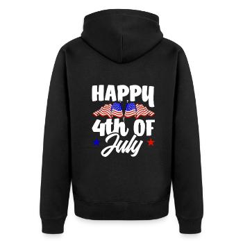 Amérique États-Unis Américain Américain - Veste à capuche bio Premium Unisexe - noir - Dos - Nico (187cm)