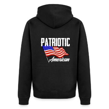 Amérique États-Unis Américain Américain - Veste à capuche bio Premium Unisexe - noir - Dos - Nico (187cm)