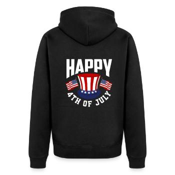 Amérique États-Unis Américain Américain - Veste à capuche bio Premium Unisexe - noir - Dos - Nico (187cm)