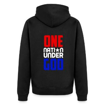 Amérique États-Unis Américain Américain - Veste à capuche bio Premium Unisexe - noir - Dos - Nico (187cm)