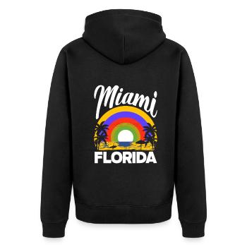 Florida - Unisex Premium Bio Zip Hoodie - Schwarz - Hinten - Nico (187cm)