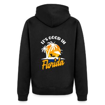Florida - Unisex Premium Bio Zip Hoodie - Schwarz - Hinten - Nico (187cm)
