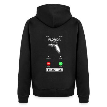 Florida - Unisex Premium Bio Zip Hoodie - Schwarz - Hinten - Nico (187cm)