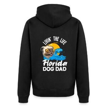 Florida - Unisex Premium Bio Zip Hoodie - Schwarz - Hinten - Nico (187cm)