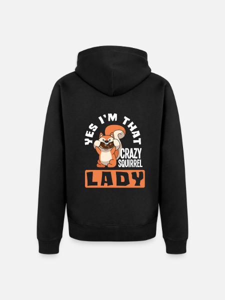 Squirrel - Unisex Premium Organic Zip Hoodie - black