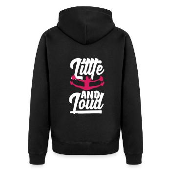 Lustiges Cheerleader Cheerleading Geschenk - Unisex Premium Bio Zip Hoodie - Schwarz - Hinten - Nico (187cm)