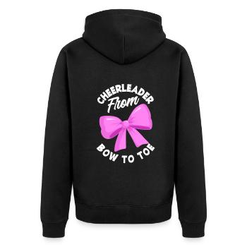 Lustiges Cheerleader Cheerleading Geschenk - Unisex Premium Bio Zip Hoodie - Schwarz - Hinten - Nico (187cm)
