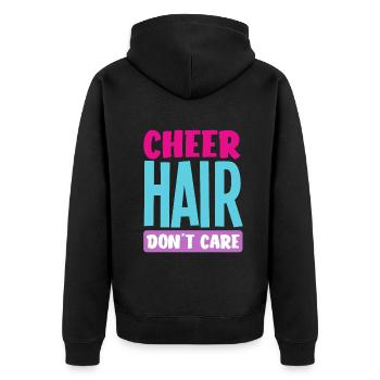 Lustiges Cheerleader Cheerleading Geschenk - Unisex Premium Bio Zip Hoodie - Schwarz - Hinten - Nico (187cm)