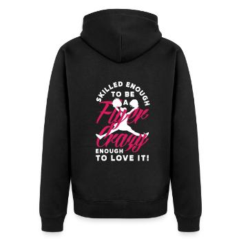Lustiges Cheerleader Cheerleading Geschenk - Unisex Premium Bio Zip Hoodie - Schwarz - Hinten - Nico (187cm)