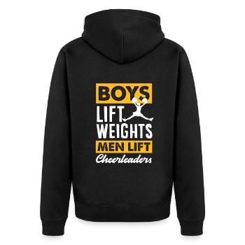 Lustiges Cheerleader Cheerleading Geschenk - Unisex Premium Bio Zip Hoodie - Schwarz - Hinten - Nico (187cm)
