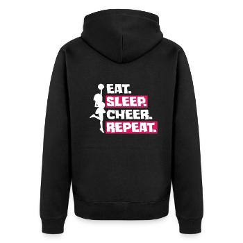 Lustiges Cheerleader Cheerleading Geschenk - Unisex Premium Bio Zip Hoodie - Schwarz - Hinten - Nico (187cm)