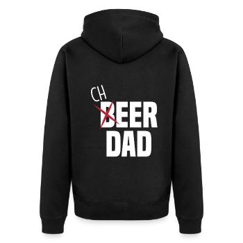 Lustiges Cheerleader Cheerleading Geschenk - Unisex Premium Bio Zip Hoodie - Schwarz - Hinten - Nico (187cm)