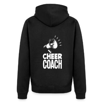 Lustiges Cheerleader Cheerleading Geschenk - Unisex Premium Bio Zip Hoodie - Schwarz - Hinten - Nico (187cm)