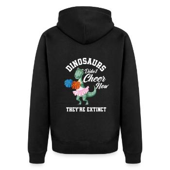 Lustiges Cheerleader Cheerleading Geschenk - Unisex Premium Bio Zip Hoodie - Schwarz - Hinten - Nico (187cm)