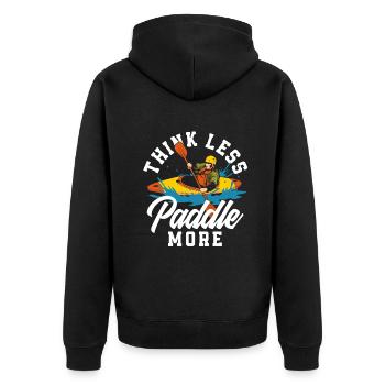 Kajak Kanu - Unisex Premium Bio Zip Hoodie - Schwarz - Hinten - Nico (187cm)