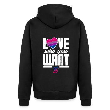 Bisexuel LGBTQ+ Bi LGBTQ - Veste à capuche bio Premium Unisexe - noir - Dos - Nico (187cm)
