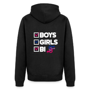 Bisexuel LGBTQ+ Bi LGBTQ - Veste à capuche bio Premium Unisexe - noir - Dos - Nico (187cm)