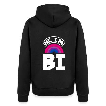 Bisexuel LGBTQ+ Bi LGBTQ - Veste à capuche bio Premium Unisexe - noir - Dos - Nico (187cm)
