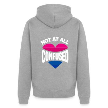 Bisexuel LGBTQ+ Bi LGBTQ - Veste à capuche bio Premium Unisexe - gris chiné - Dos - Nico (187cm)