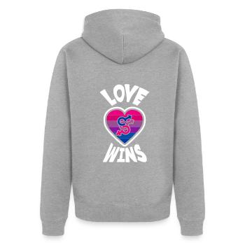Bisexuel LGBTQ+ Bi LGBTQ - Veste à capuche bio Premium Unisexe - gris chiné - Dos - Nico (187cm)
