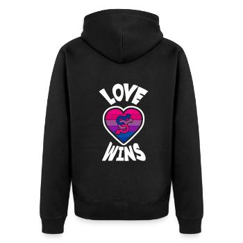 Bisexuel LGBTQ+ Bi LGBTQ - Veste à capuche bio Premium Unisexe - noir - Dos - Nico (187cm)